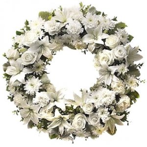 גלגל אבל פרחים בלבן