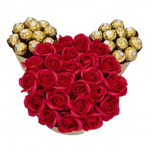 ורדים בקופסת דובי